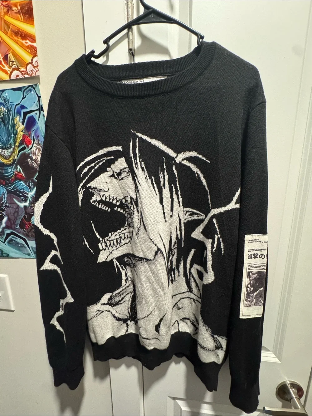 Black Attack on Titan Graphic Knit Sweater